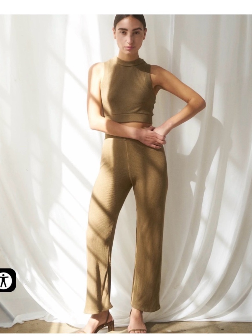 SELVA NEGRA SABI TOP AND PANTS SET IN TORTILLA LARGE